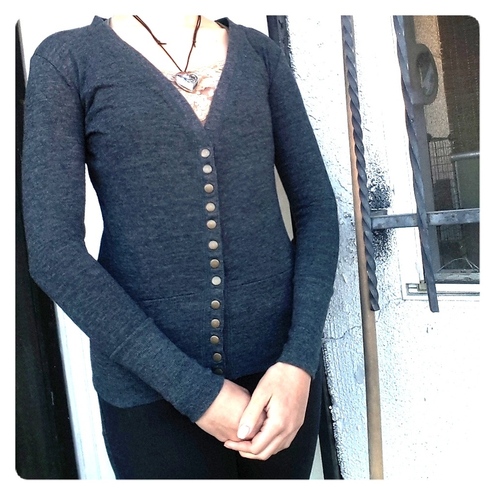 Grey Knit Light Sweater ~ Business Casual ~Ex Cond